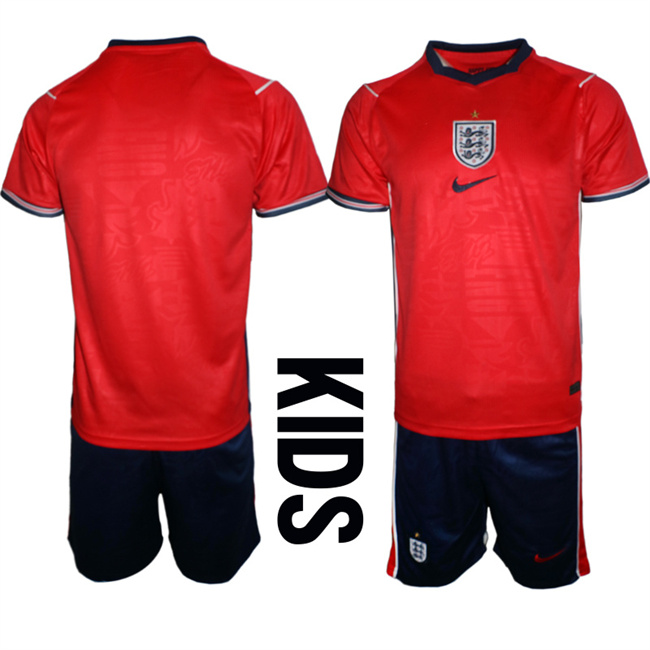 Youth Red England 2026 Away Soccer Jersey Suit
